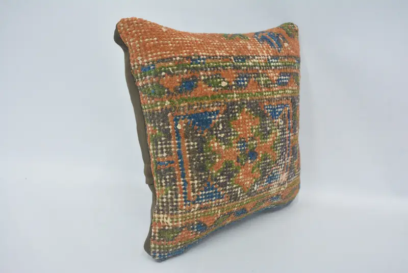 Pillow Case, Crochet Pattern Pillow Sham, Boho Chic Pillow, 12x12 Green Cushion, Turkish Kilim Pillow, Interior Designer Pillow, Pillow for Sofa - 3