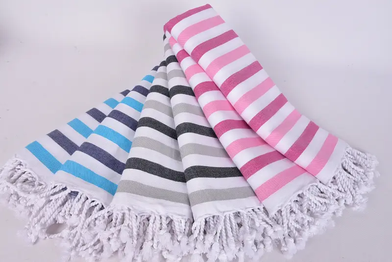 Absorbent Turkish towel, Beach Towel Gift, 70x40 Cotton Striped Towel, Baby Boy Gift, Wedding Gift, Handmade Turkish hammam towel, Cute Beach Towel - 4
