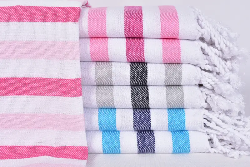 Absorbent Turkish towel, Beach Towel Gift, 70x40 Cotton Striped Towel, Baby Boy Gift, Wedding Gift, Handmade Turkish hammam towel, Cute Beach Towel - 1