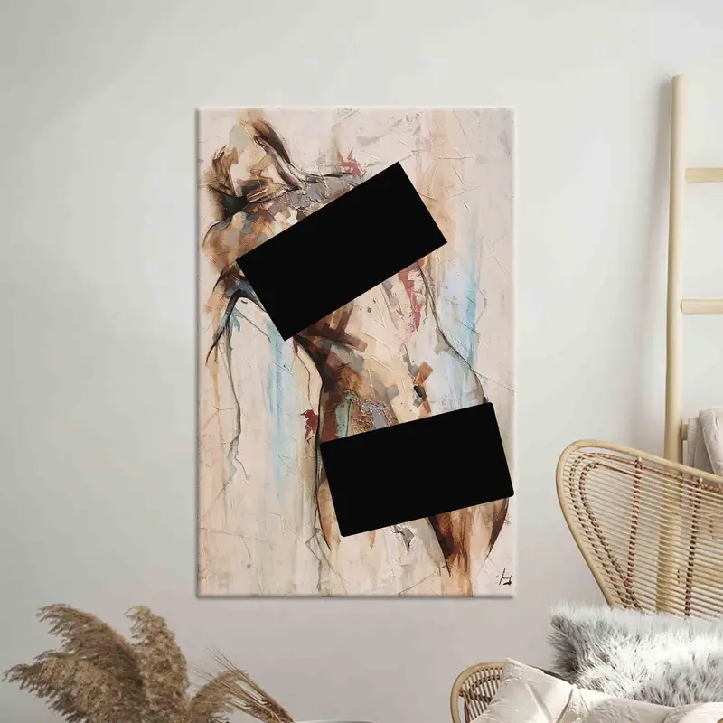 Moderner abstrakter nackter Frauen-Leinwanddruck – zeitgenössische Kunst