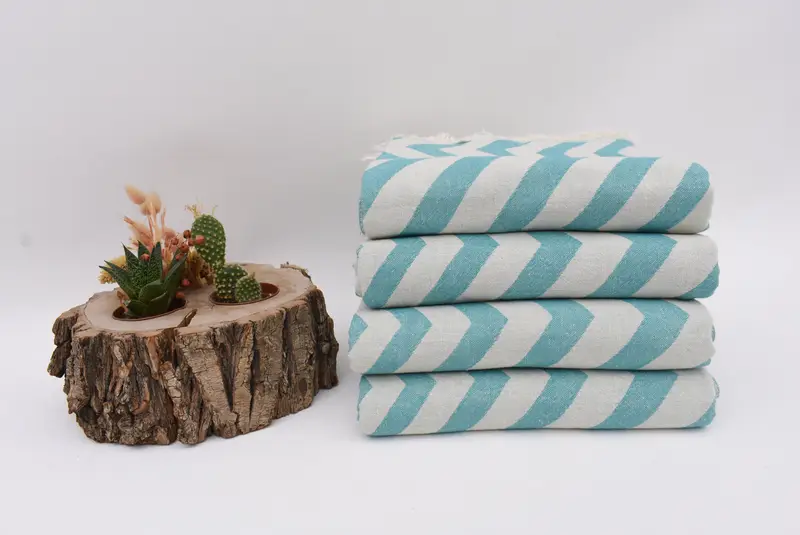 Christmas Gift, 70x40 Cotton Zigzag Design Towel, Summer Gift, Housewarming Gift, Handwoven Turkish bath towel, Turkish bath towel, Kids Beach Towel - 3