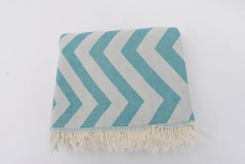 Christmas Gift, 70x40 Cotton Zigzag Design Towel, Summer Gift, Housewarming Gift, Handwoven Turkish bath towel, Turkish bath towel, Kids Beach Towel - 5
