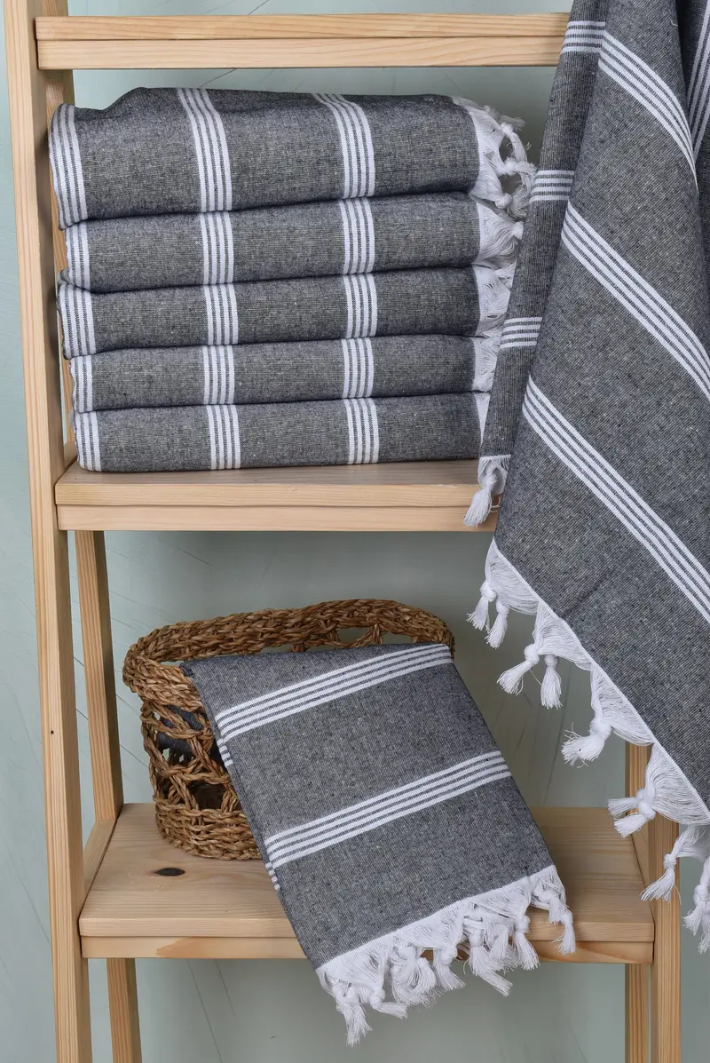 70x30 Cotton Striped Towel, Custom Wedding Gifts, Travel towel, Holiday Towel, Beach Theme Wedding Gift, Gift For Bride, Best Friend Gift, Spa Towel - 3