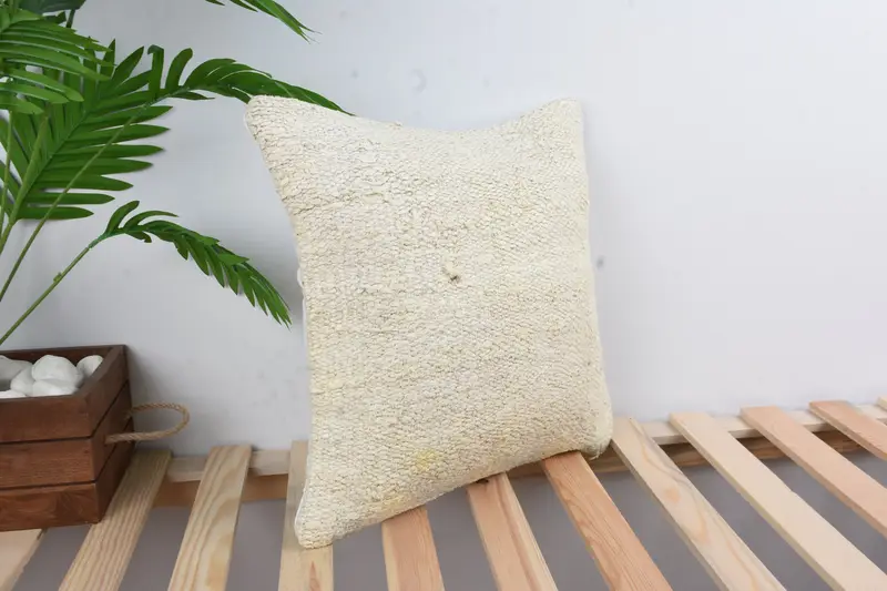 Vintage Kilim Pillow, Lounge Throw Pillow Sham, 16x16 White Pillow Case, Decorative Bolster Pillow Case, Pillow, Throw Kilim Pillow, Kilim Pillow - 4