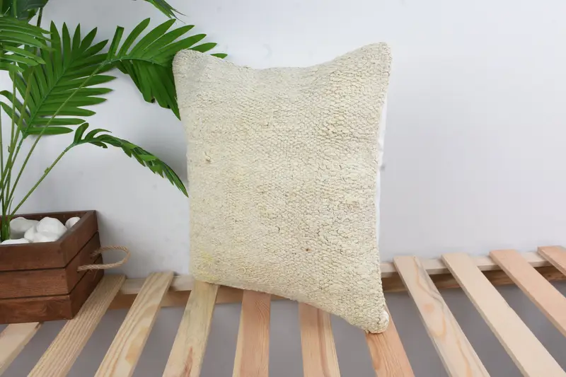 Vintage Kilim Pillow, Lounge Throw Pillow Sham, 16x16 White Pillow Case, Decorative Bolster Pillow Case, Pillow, Throw Kilim Pillow, Kilim Pillow - 5