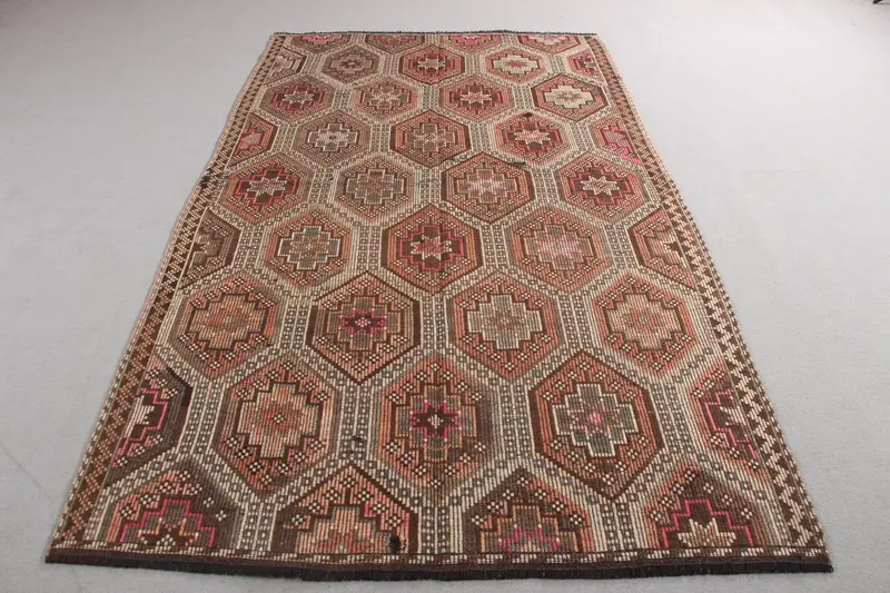 5.2x9 ft Turuncu İran Halısı, Zarif ve Canlı Dekor