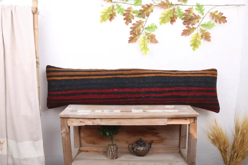 Cushion Cover, Interior Designer Pillow, Vintage Kilim Throw Pillow, Home Decor Pillow, Luxury Cushion, Garden Cushion Cover, 12x48 Red Pillow Cover - 1