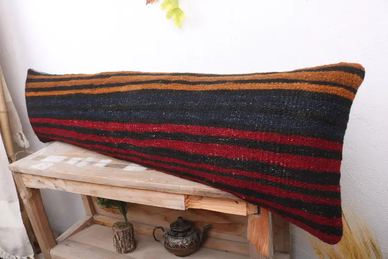 Cushion Cover, Interior Designer Pillow, Vintage Kilim Throw Pillow, Home Decor Pillow, Luxury Cushion, Garden Cushion Cover, 12x48 Red Pillow Cover - 4