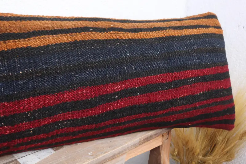 Cushion Cover, Interior Designer Pillow, Vintage Kilim Throw Pillow, Home Decor Pillow, Luxury Cushion, Garden Cushion Cover, 12x48 Red Pillow Cover - 5