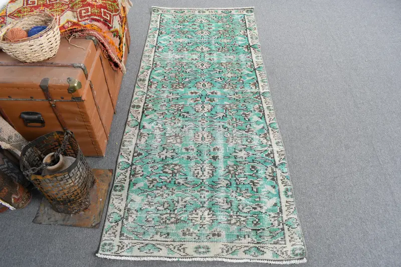 Alfombra Ombré Verde 8x1,8m Decoración Elegante