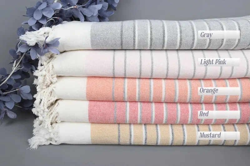 Striped Terry Towel Organic Cotton Beige, 40x67