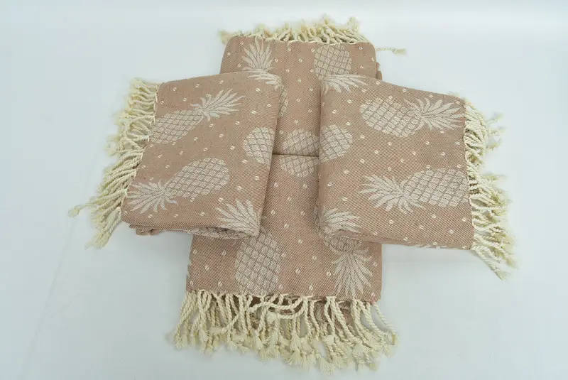 Bridesmaid Favors, Bachelor Bachelorette Party Favors, Gifts For Him, Hammam towel, Beach Theme Wedding Gift, 80x40 Cotton Pineapple Design Towel - 7
