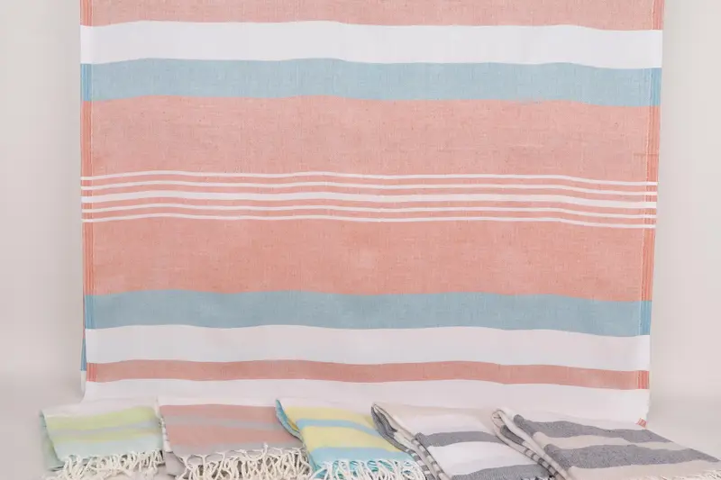 Turkish Towel Beach Towel, Gift For Bride, Sand-resistant towel, Peshtemal Towel, Bachelor Towel, Organic towel, 70x40 Cotton Striped Towel - 6