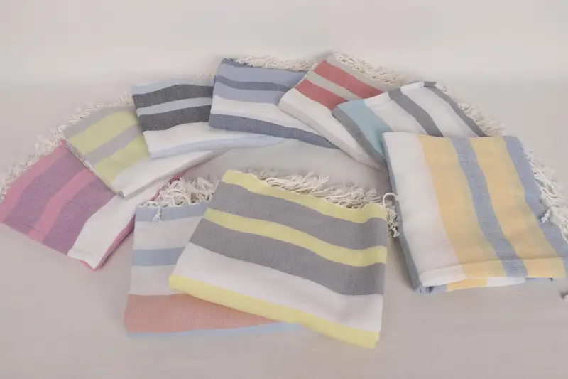Turkish Towel Beach Towel, Gift For Bride, Sand-resistant towel, Peshtemal Towel, Bachelor Towel, Organic towel, 70x40 Cotton Striped Towel - 4