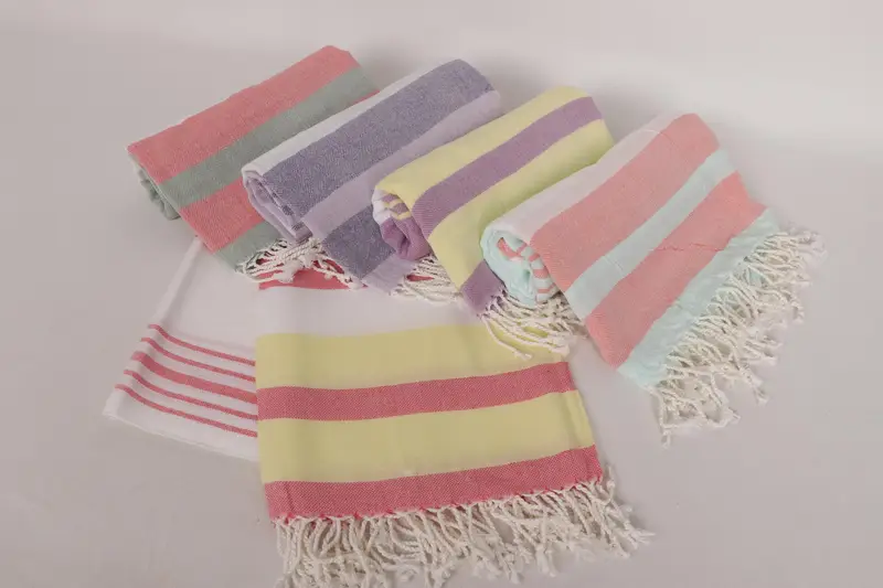 Turkish Towel Beach Towel, Gift For Bride, Sand-resistant towel, Peshtemal Towel, Bachelor Towel, Organic towel, 70x40 Cotton Striped Towel - 5