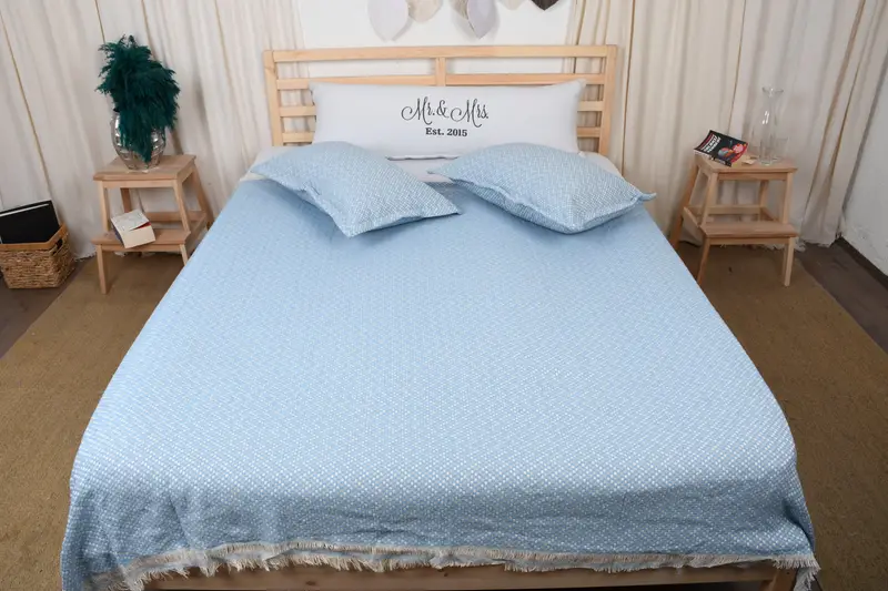 Woven Blanket, Throw Blanket for Bed, 76x68 Cotton Herringbone Towel, Extra Large Tablecloth, Decorative Blanket, Woven Throw Blanket - 7