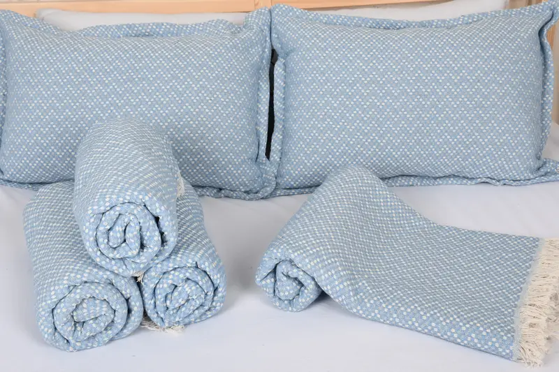 Woven Blanket, Throw Blanket for Bed, 76x68 Cotton Herringbone Towel, Extra Large Tablecloth, Decorative Blanket, Woven Throw Blanket - 1
