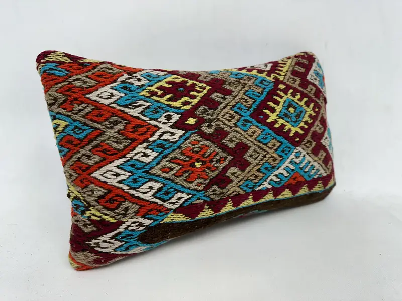 12x20 Blue Cushion, Home Decor Pillow, Cushion, Pet Pillow Cover, Turkish Kilim Pillow, Gift Pillow, Kilim Rug Pillow Case, Retro Cushion - 3