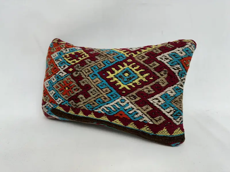 12x20 Blue Cushion, Home Decor Pillow, Cushion, Pet Pillow Cover, Turkish Kilim Pillow, Gift Pillow, Kilim Rug Pillow Case, Retro Cushion - 4