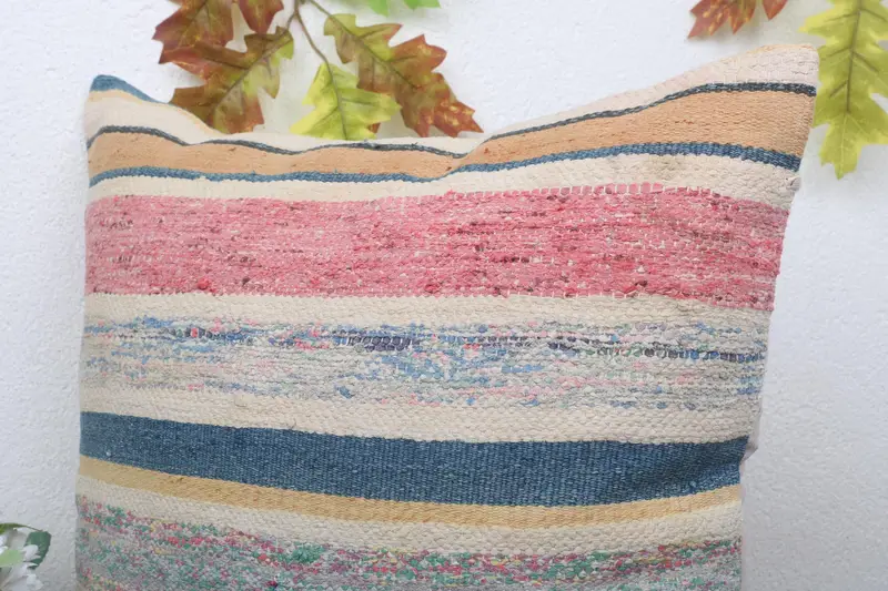 Pillow for Couch, Nomadic Pillow, 18x18 Blue Pillow, Vintage Pillow, Pillow for Sofa, Cushion, Colorful Pillow Case, Patio Cushion, Neutral Cushion - 5