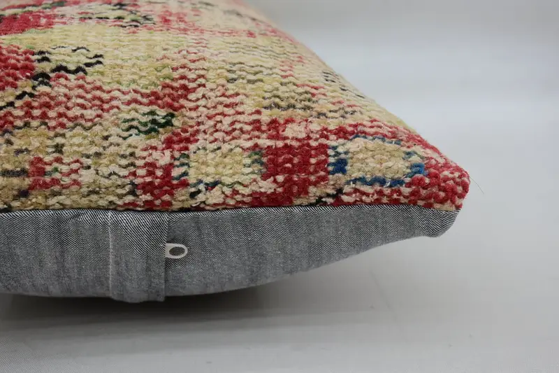 Turkish Pillow, 12x24 Beige Pillow Cover, Vintage Kilim Throw Pillow, Pillow Sham, Office Chair Pillow, Throw Kilim Pillow, Handmade Pillow Sham - 5