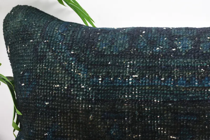 Indoor Pillow, Ethnical Kilim Rug Pillow, Pillow Sham, Interior Designer Pillow, 16x36 Blue Cushion Case, Turkish Kilim Pillow - 2