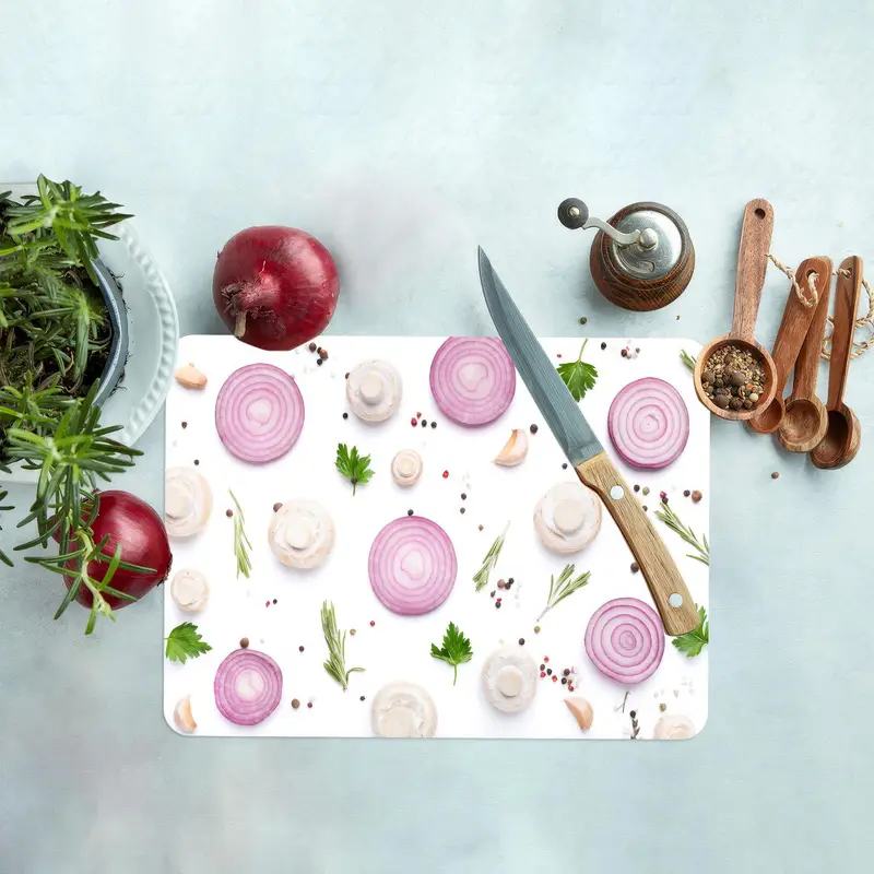 Modern Pattern Glass Cutting Board with Tempered Safety Design