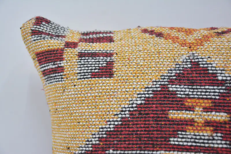 16x16 Yellow Cushion Case, Kilim Pillow, Rustic Pillow Sham, Handmade Kilim Cushion, Boho Pillow Sham Cover, Vintage Throw Cushion, Cushion - 2