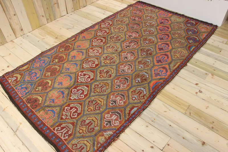 5x9,3 ft Vintage Teppich, Oushak Teppich, rote Southwestern Teppichwolle - 1