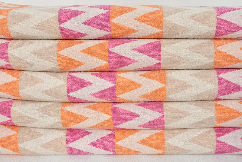 Luxury Turkish beach towel with fringe, Custom Wedding Gift, Valentines Gift, 70x40 Cotton Zigzag Design Towel, Bachelorette Party Gifts, Soft towel - 2