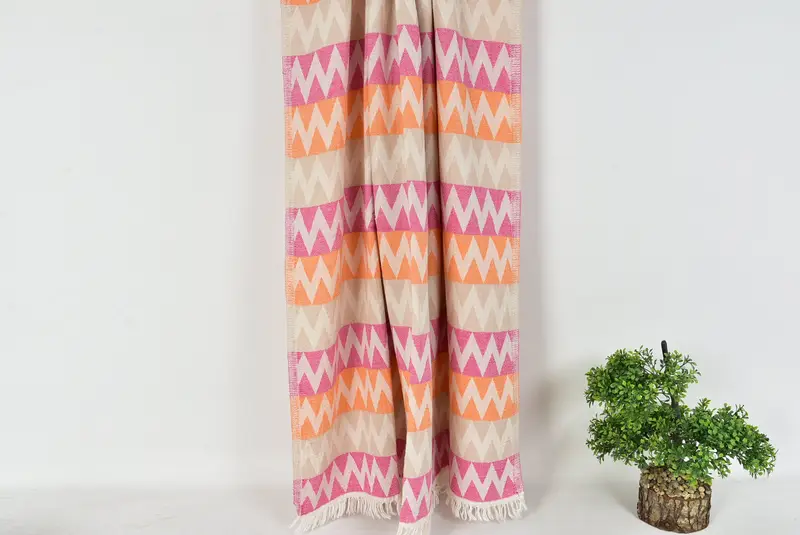 Luxury Turkish beach towel with fringe, Custom Wedding Gift, Valentines Gift, 70x40 Cotton Zigzag Design Towel, Bachelorette Party Gifts, Soft towel - 8