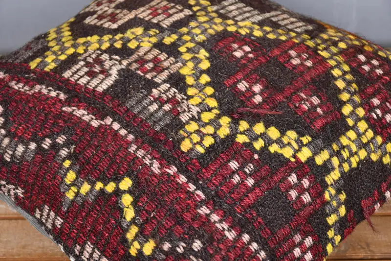 Pillow Case, Ethnical Kilim Rug Pillow, Boho Pillow, Kilim Rug Pillow Cover, 20x20 Red Cushion Cover, Christmas Pillow Case, Vintage Kilim Pillow - 4