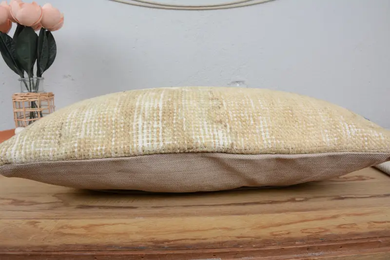 Shabby Chic Pillow Case, Patio Pillow Sham, Pillow Case, 12x20 Yellow Cushion Cover, Vintage Pillow, Pillow for Sofa, Turkish Kilim Pillow - 5