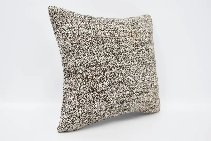Pillow Sham, Turkish Pillow, Art Deco Pillow Cover, 16x16 Brown Pillow Cover, Ethnical Kilim Rug Pillow, Indoor Cushion, Kilim Pillow - 3