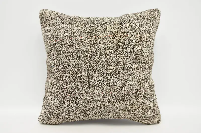 Pillow Sham, Turkish Pillow, Art Deco Pillow Cover, 16x16 Brown Pillow Cover, Ethnical Kilim Rug Pillow, Indoor Cushion, Kilim Pillow - 1
