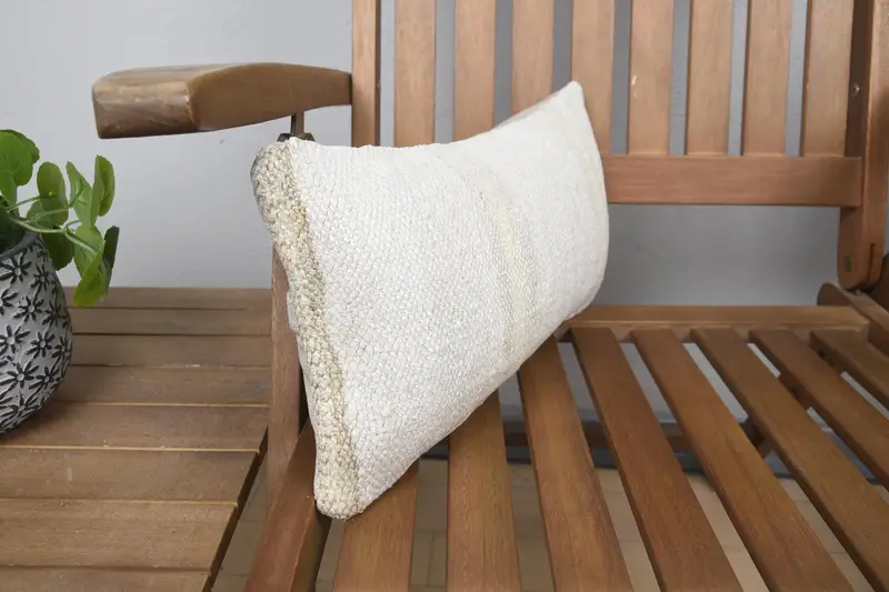 Anatolian Pillow, Armchair Cushion Case, Pillow Case, 8x16 Beige Cushion, Pillow for Sofa, Vintage Kilim Throw Pillow, Kilim Pillow Cover - 2