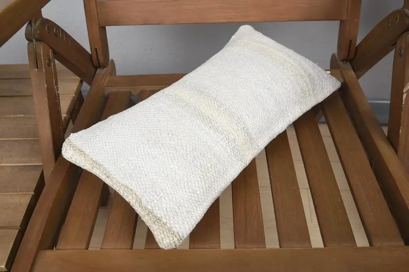 Anatolian Pillow, Armchair Cushion Case, Pillow Case, 8x16 Beige Cushion, Pillow for Sofa, Vintage Kilim Throw Pillow, Kilim Pillow Cover - 4