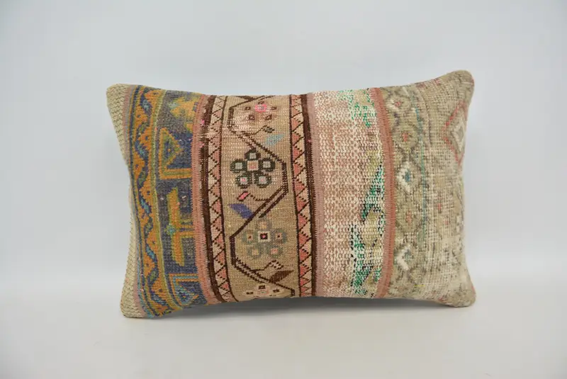 Decorative Throw Pillow Cover, Pillow, 16x24 Beige Pillow Case, Ethnical Kilim Rug Pillow, One Of A Kind Pillow Cover, Gift Pillow, Vintage Pillow - 1