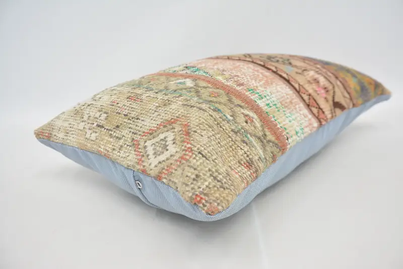 Decorative Throw Pillow Cover, Pillow, 16x24 Beige Pillow Case, Ethnical Kilim Rug Pillow, One Of A Kind Pillow Cover, Gift Pillow, Vintage Pillow - 6