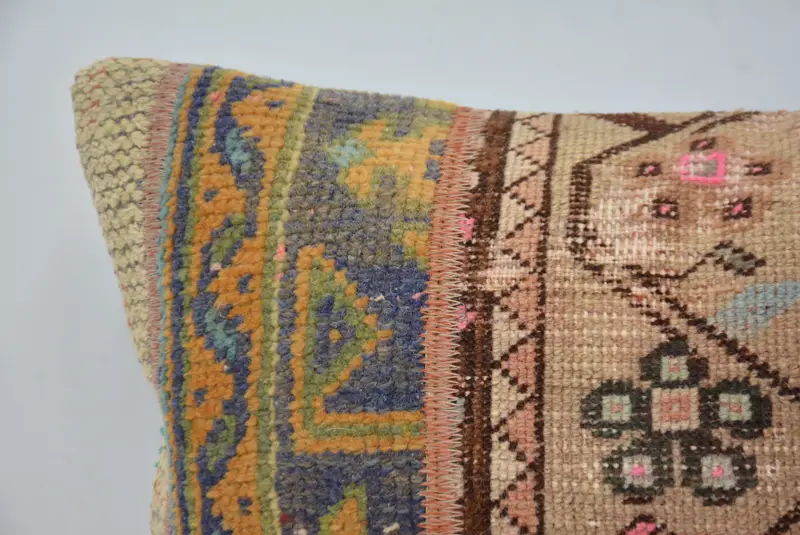 Decorative Throw Pillow Cover, Pillow, 16x24 Beige Pillow Case, Ethnical Kilim Rug Pillow, One Of A Kind Pillow Cover, Gift Pillow, Vintage Pillow - 2