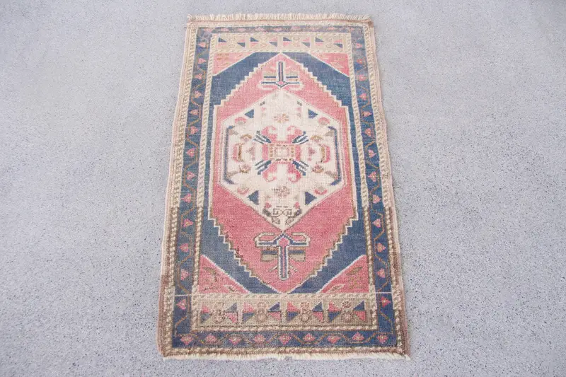 1,9x3,2 ft Rug, Pink and Blue Ombré Pattern