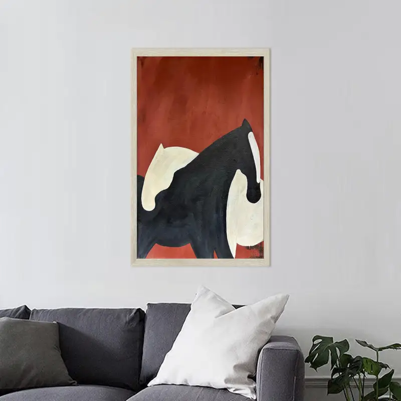 エレガントなプリント馬ガラス: 抽象的な馬愛好家へのギフト