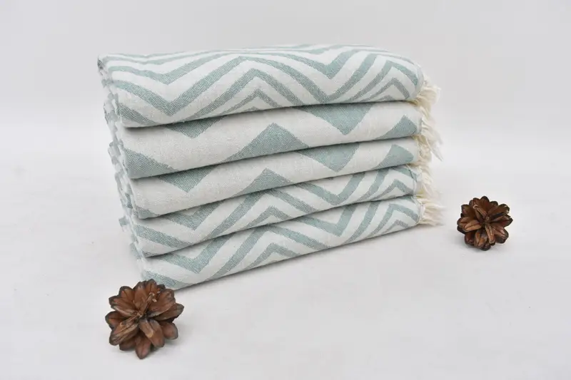 40x24 Cotton Zigzag Design Towel, Bridal Shower Favor, Turkish Towel Hand Towel, Custom Hand Towel, Kitchen Towel, Embroidery Towel, Monogram Towels - 3