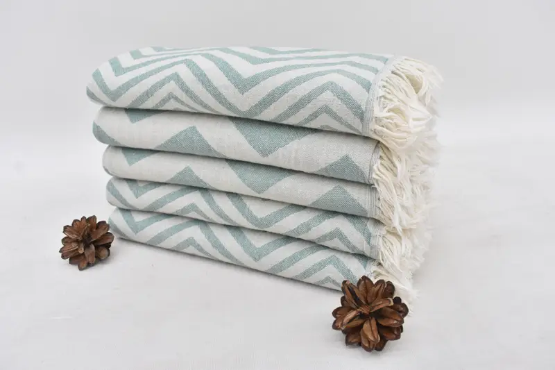 40x24 Cotton Zigzag Design Towel, Bridal Shower Favor, Turkish Towel Hand Towel, Custom Hand Towel, Kitchen Towel, Embroidery Towel, Monogram Towels - 4