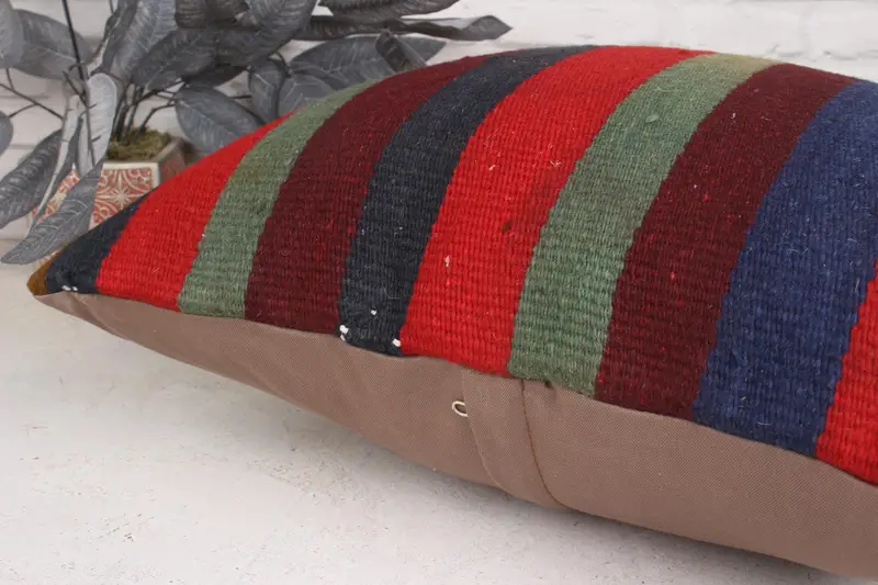Cojín de meditación, cubierta de almohada de punto, cubierta de almohada, chalingo de cojín de kilim, caja de cojín rojo de 20x20, cubierta de almohada de kilim, cojín de kilim hecho a mano - 7