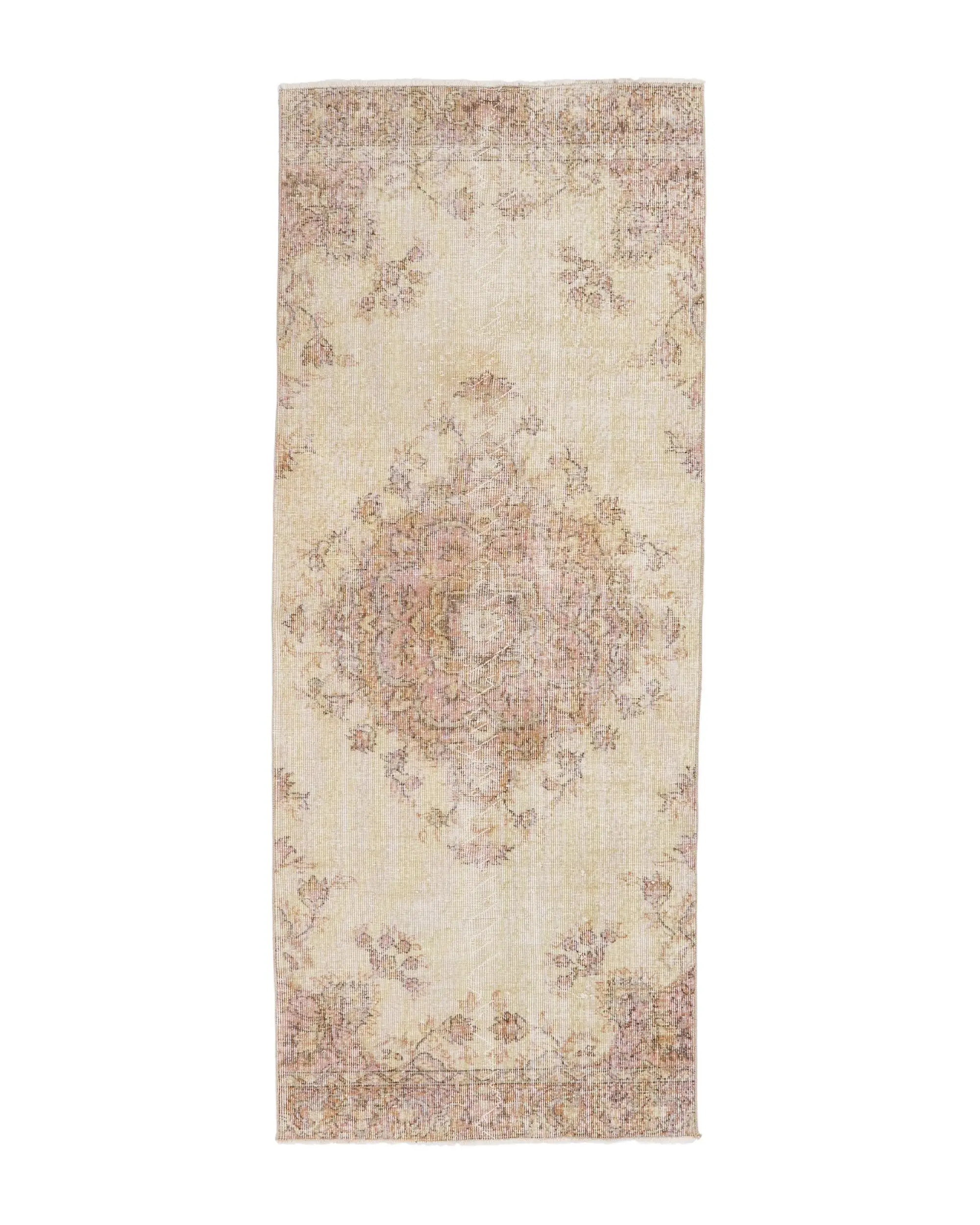 3.1x7.3 ft Türk Halısı, Kahverengi İkat Vintage Yün Halı - 1
