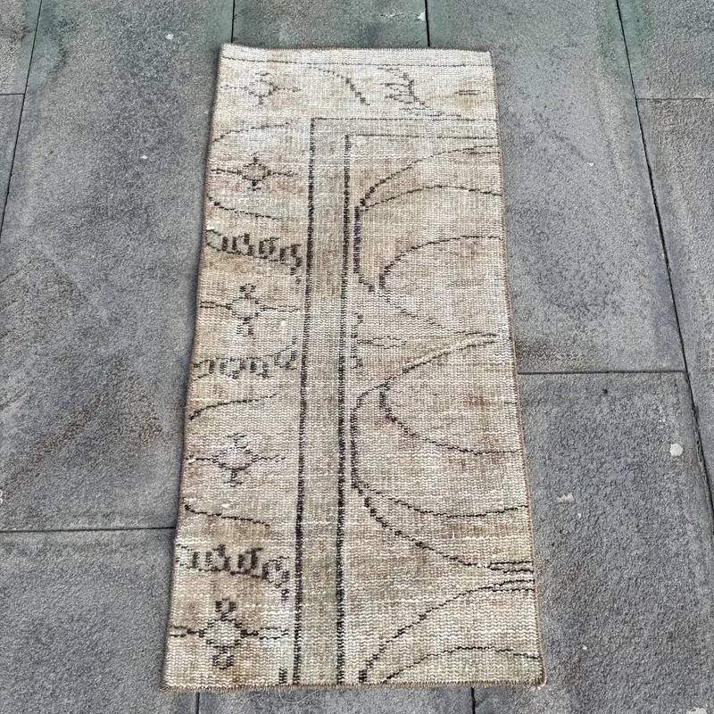 Bej Ombré Halı, 1,4x2,9 ft Şık Yaşam Alanı Vurgusu