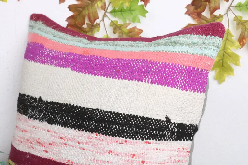 Pillow for Couch, Vintage Pillow, Home Decor Pillow, 20x20 White Pillow Sham, Pillow Sham, Pastel Pillow Cover, Kilim Pillow - 5