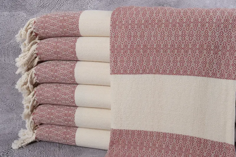 Sand-resistant towel, Personalized Gifts, Luxury towel, Turkish fouta towel for outdoor use, Valentines Day Gift, 68x36 Cotton Diamond Towel - 1
