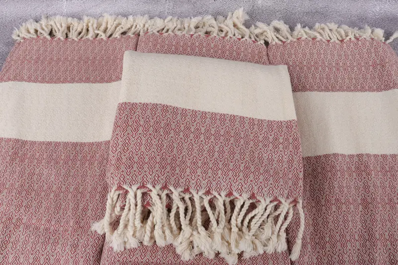 Sand-resistant towel, Personalized Gifts, Luxury towel, Turkish fouta towel for outdoor use, Valentines Day Gift, 68x36 Cotton Diamond Towel - 4